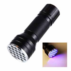 21LED Ultraviolet Violet Light UV Multifunction Currency Detector Flashlight