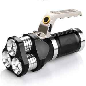 3 LED camping search light rechargeable flashlight