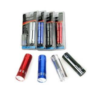 Super Bright Mini 9 LED Light Aluminum Torch Flashlight For Gift Promotion